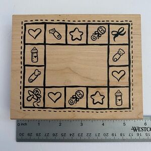 Denami Design Baby Themed Frame Rubber Stamp